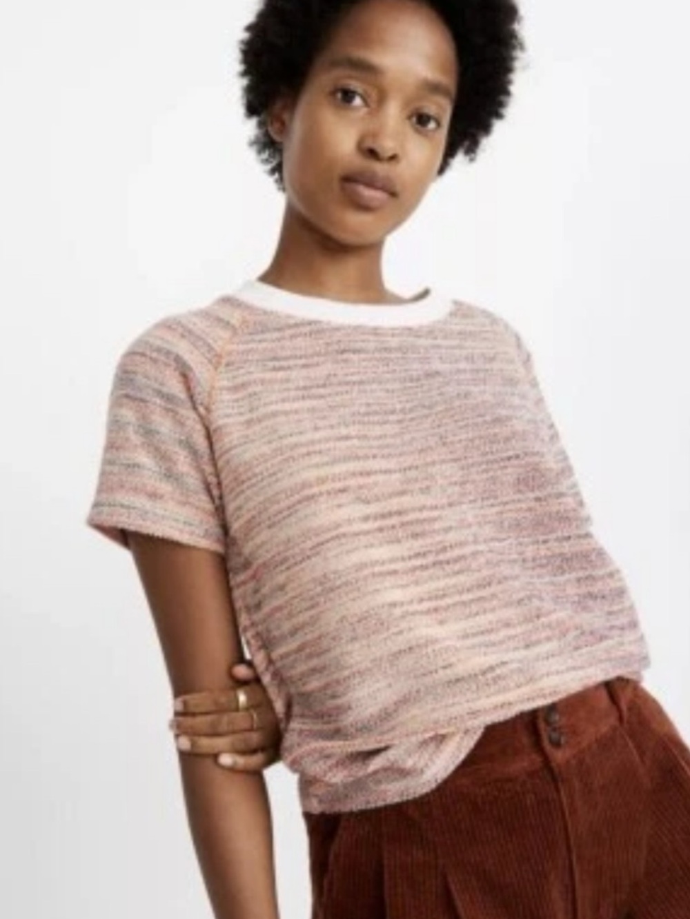 Madewell texture & Thread multicolor casual knit top XS